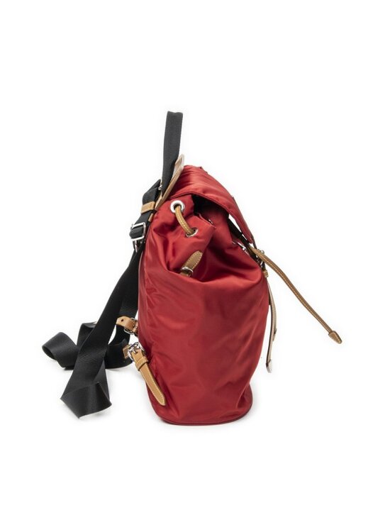 Prada Drawstring Backpack Red Tan Black Nylon Canvas main image 12